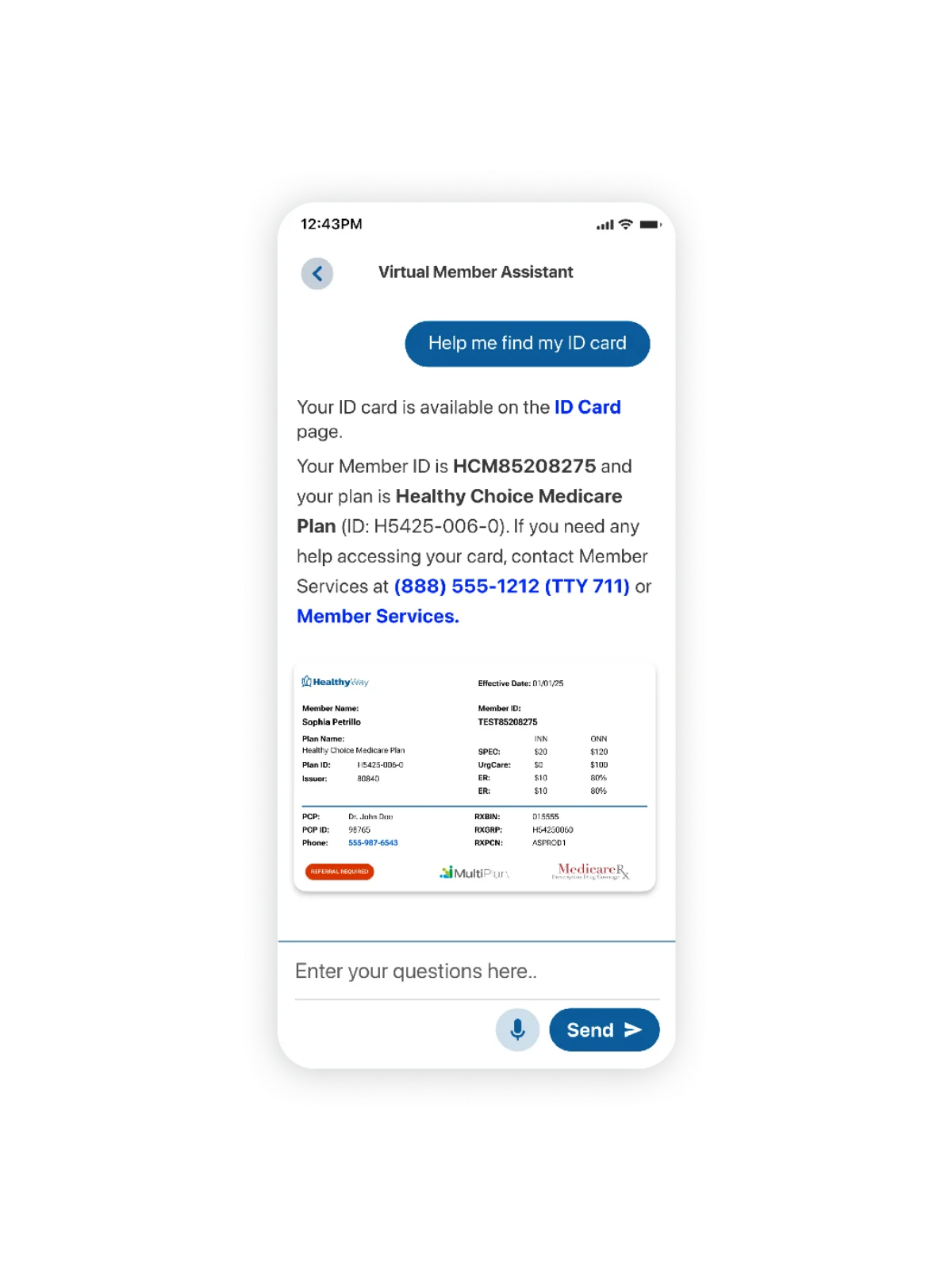 Endear Virtual Assistant phone screen